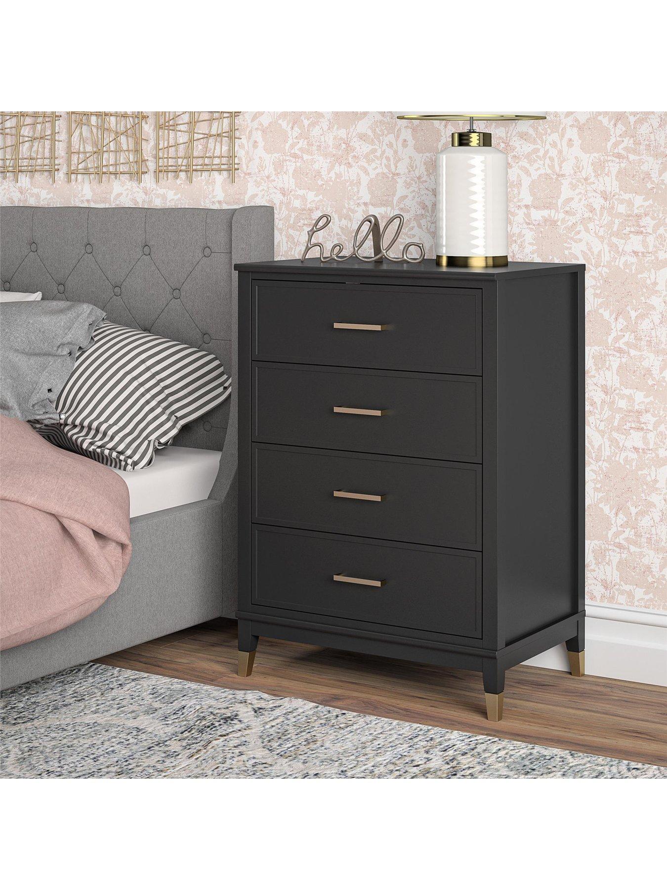 CosmoLiving by Cosmopolitan Westerleigh 4 Drawer Chest - Black/Gold