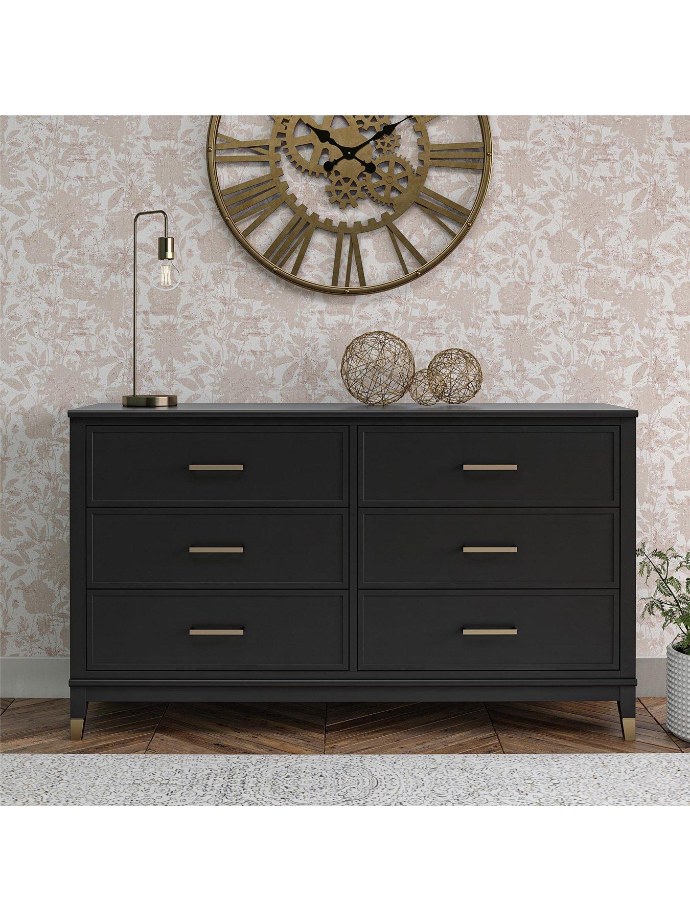 Black and gold 6 deals drawer dresser