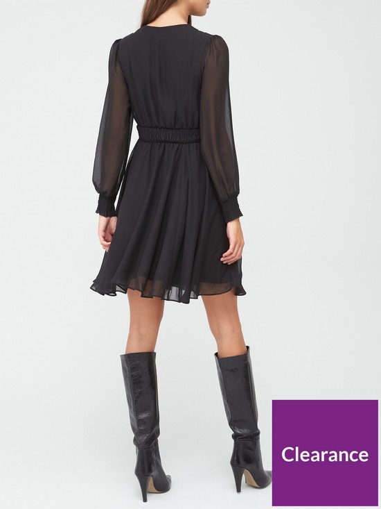 stillFront image of v-by-very-long-sleevenbspwrap-mini-dress-black