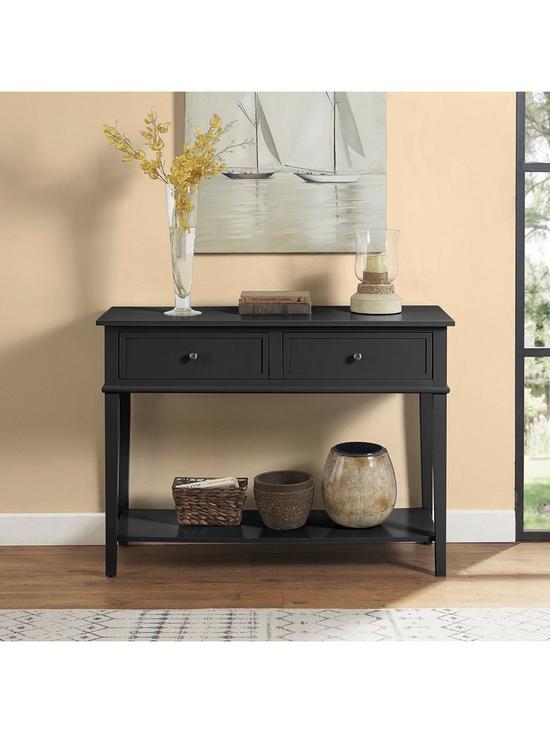 front image of dorel-home-franklin-console-table--black