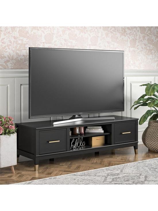 stillFront image of cosmoliving-by-cosmopolitan-westerleigh-tvnbspstand-blackgold-fits-up-tonbsp65-inch