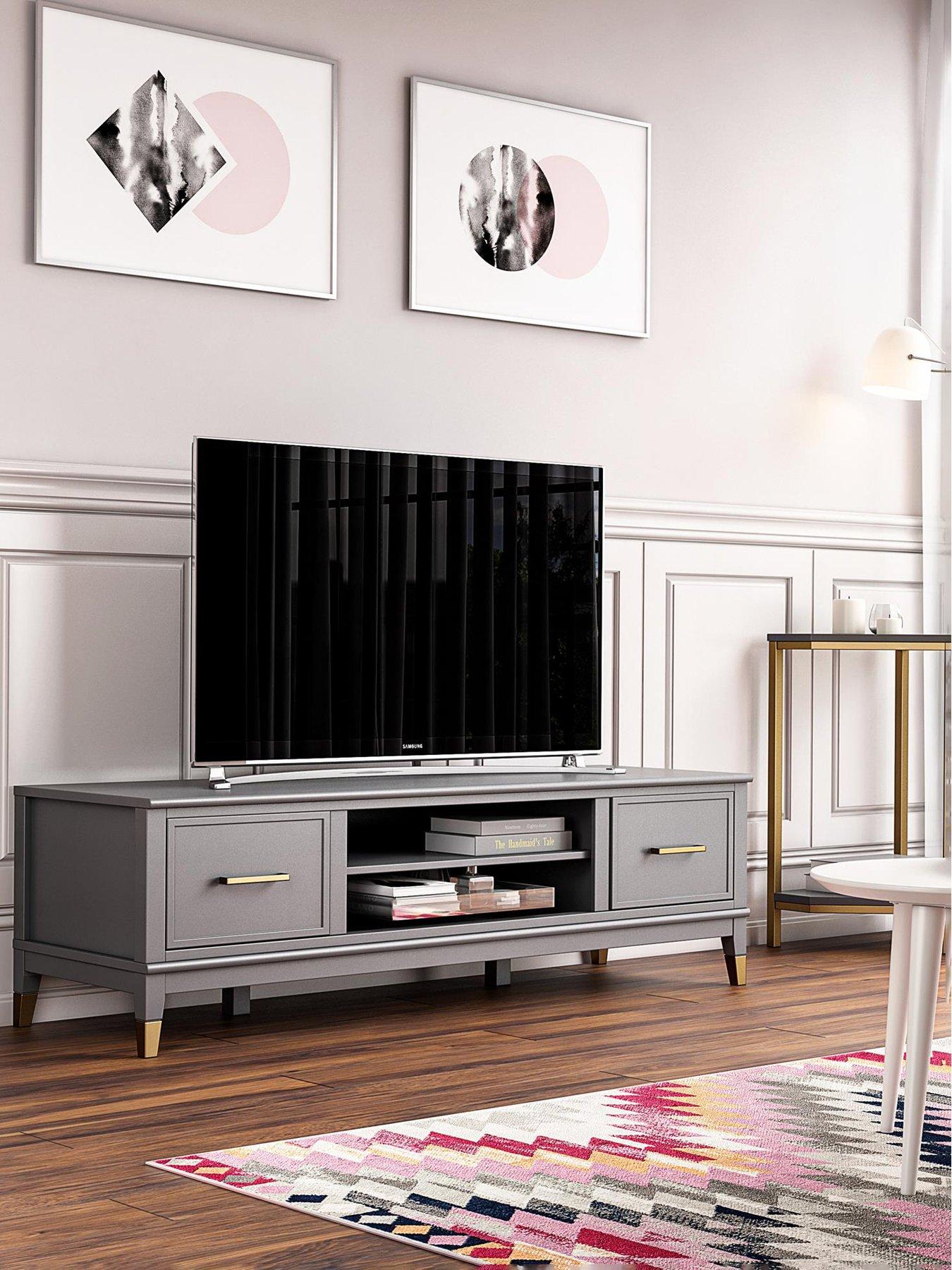 CosmoLiving by Cosmopolitan Westerleigh TV Stand - Graphite Grey - fits up to 65 Inch