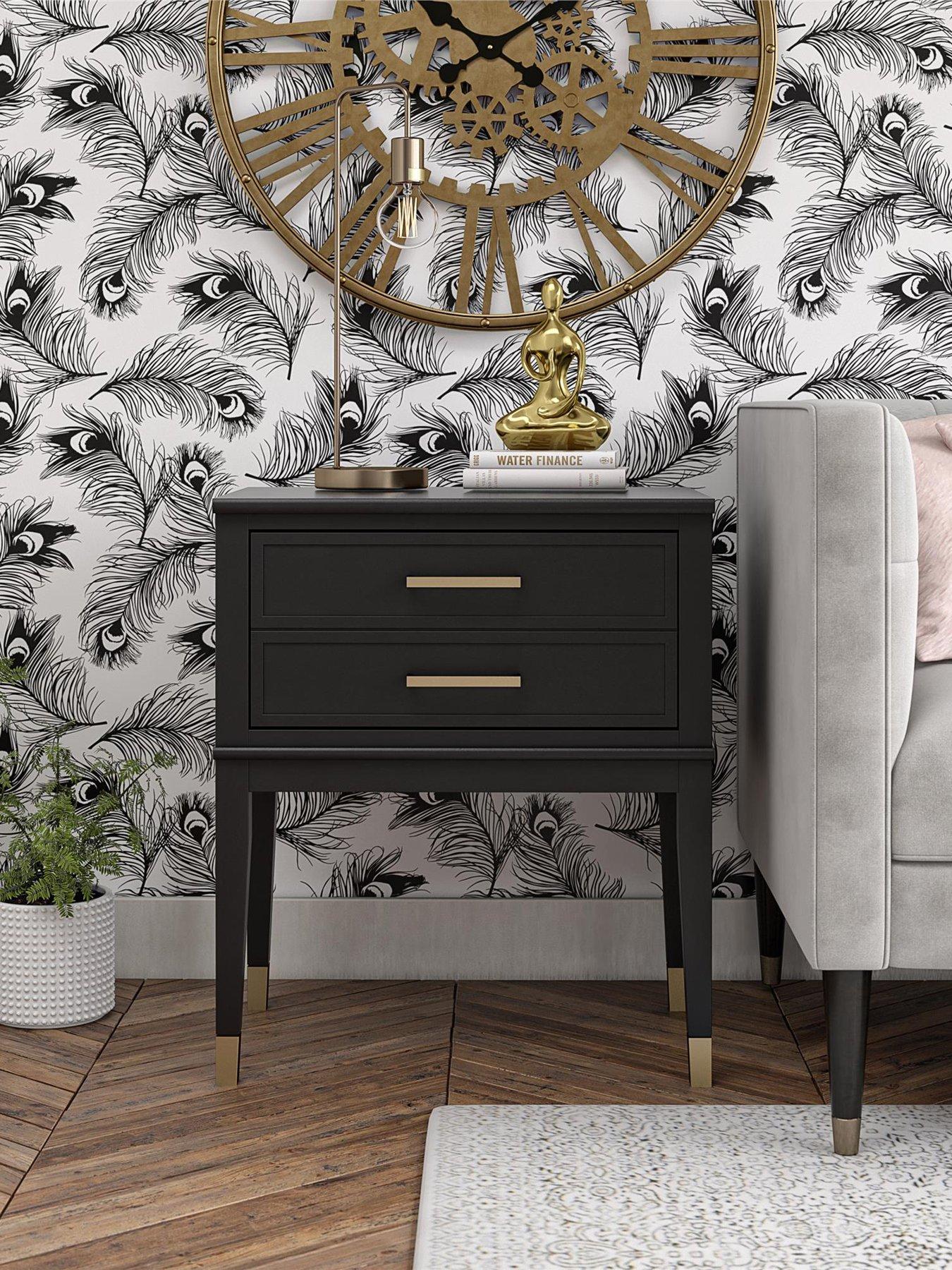 CosmoLiving by Cosmopolitan Westerleigh 1 Drawer Side Table - Black/Gold