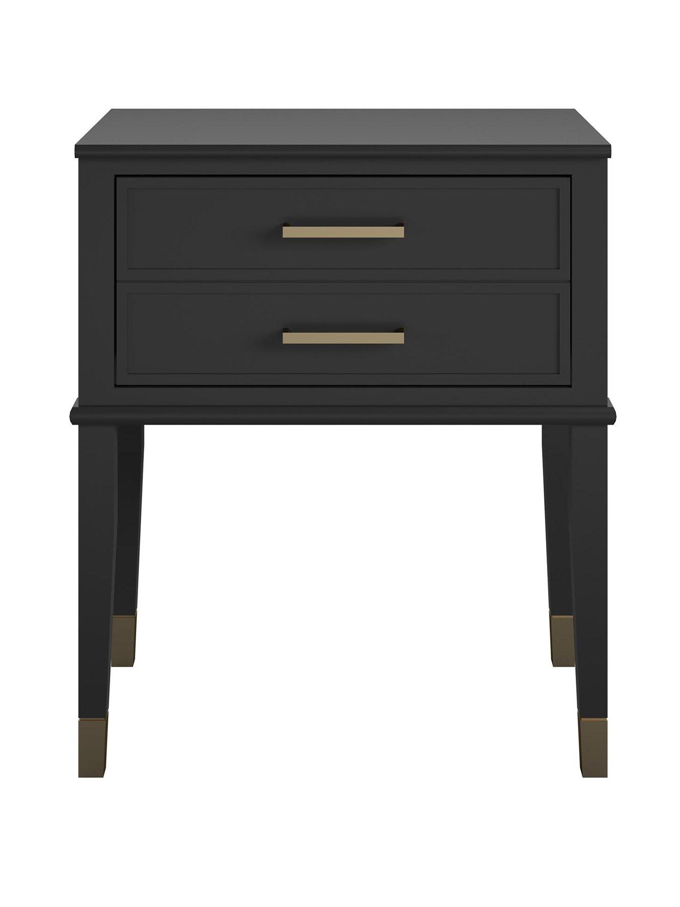 stillFront image of cosmoliving-by-cosmopolitan-westerleigh-1-drawernbspside-tablenbsp-nbspblackgold