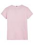  image of tommy-hilfiger-girls-iridescent-logo-short-sleeve-t-shirt-pink