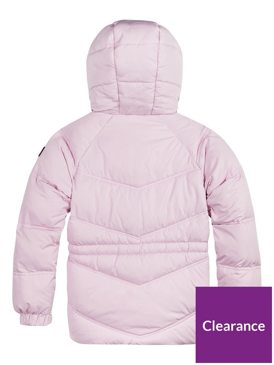 back image of tommy-hilfiger-girls-waisted-sporty-padded-coat-pink
