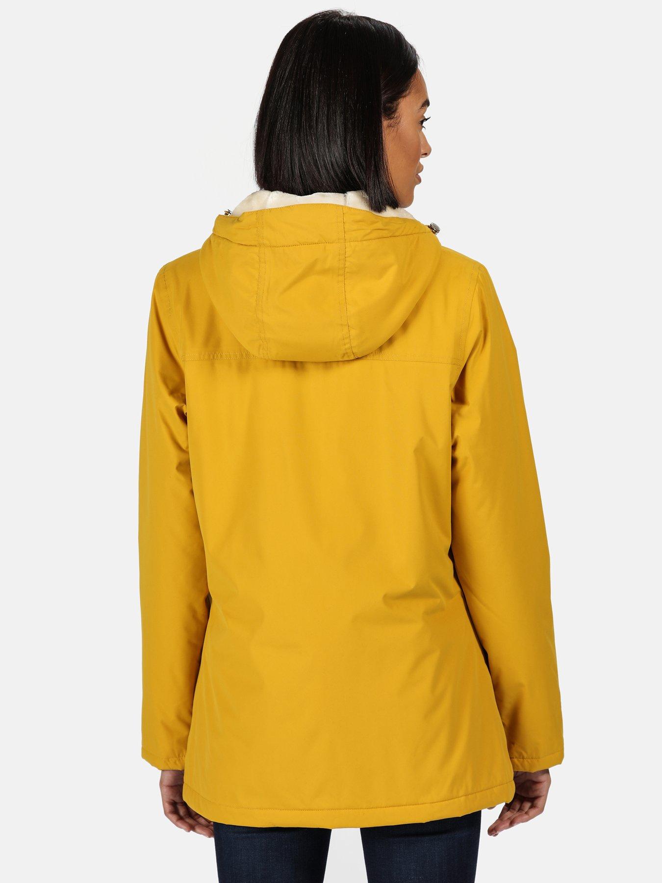 mustard yellow waterproof coat