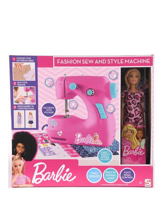 front image of barbie-sewing-machine-with-doll