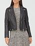  image of v-by-very-ultimate-double-zip-leather-biker-jacket-black