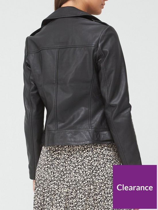 stillFront image of v-by-very-ultimate-double-zip-leather-biker-jacket-black