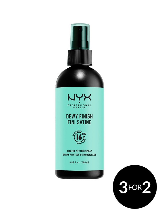 front image of nyx-professional-makeup-setting-spray-dewy-finish-maxi-size-180ml