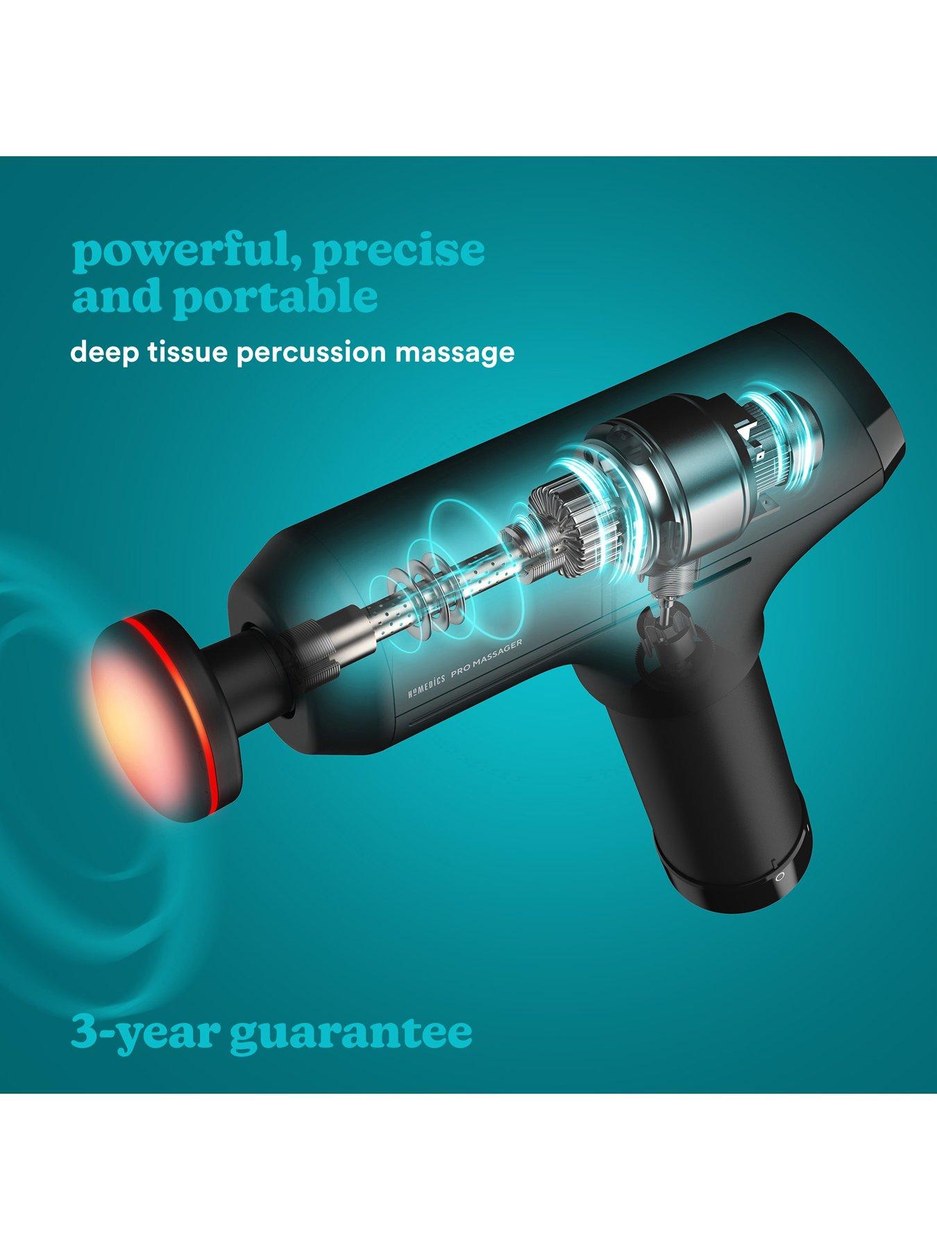 battery operated vibrating massager Homedics Sports Recovery Massage Gun With Heat