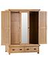  image of k-interiors-alana-part-assembled-solid-woodnbsp3-door-2-drawernbspmirrored-wardrobe