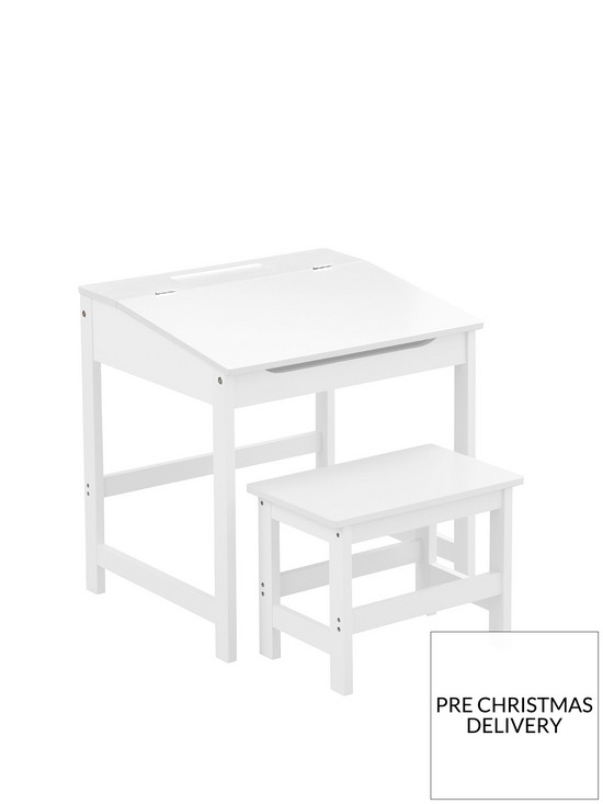 front image of premier-housewares-kids-desk-and-stool-set--white