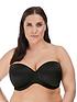  image of elomi-smooth-moulded-strapless-seamless-underwire-t-shirt-bra-black