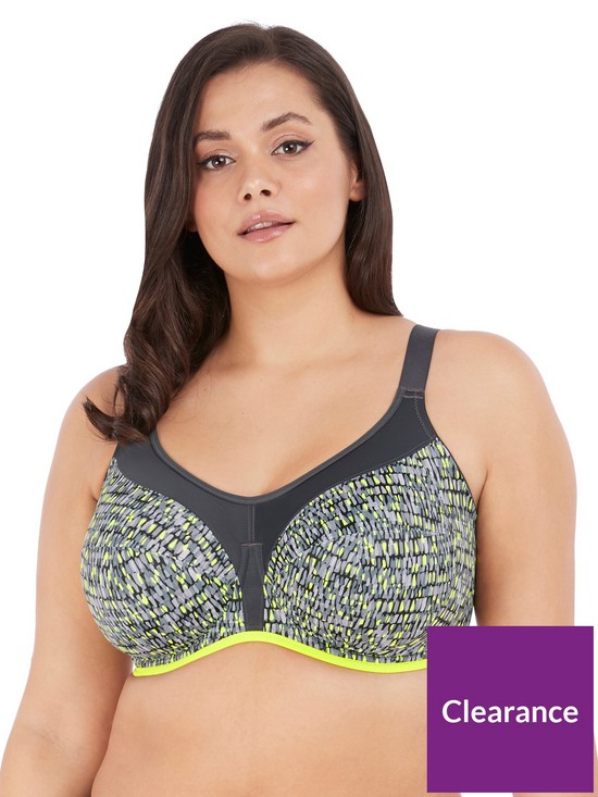 front image of elomi-uw-sports-bra-with-j-hook-lime-twist