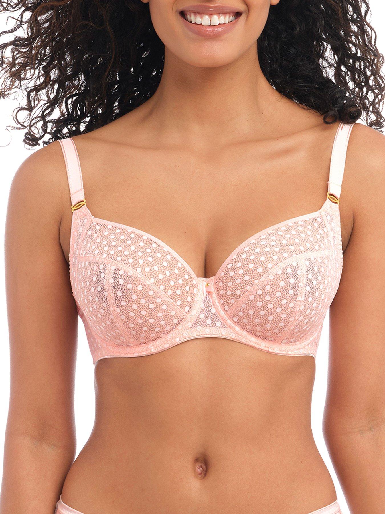 Freya Starlight Underwired Hero Balcony Side Support Bra K cup Rosewater Bra - Pink
