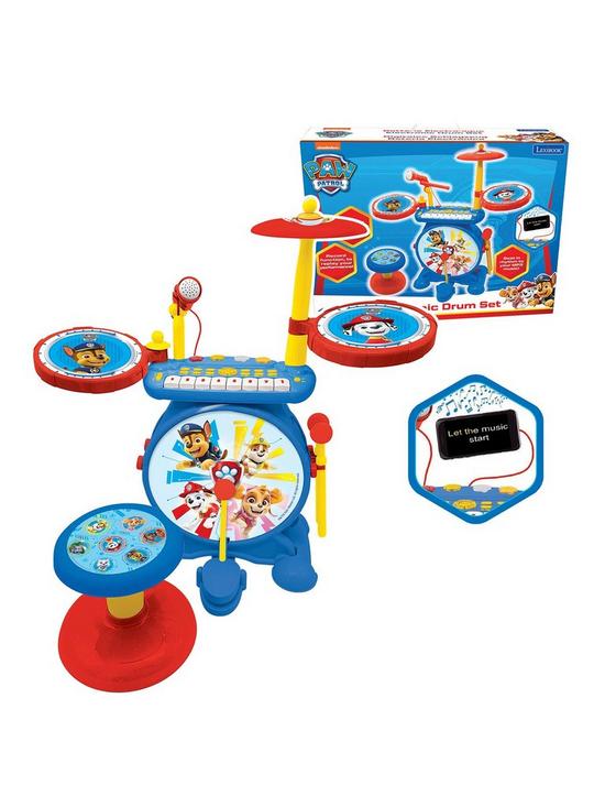 front image of lexibook-my-rock-band-paw-patrol-complete-drums-set-with-seat