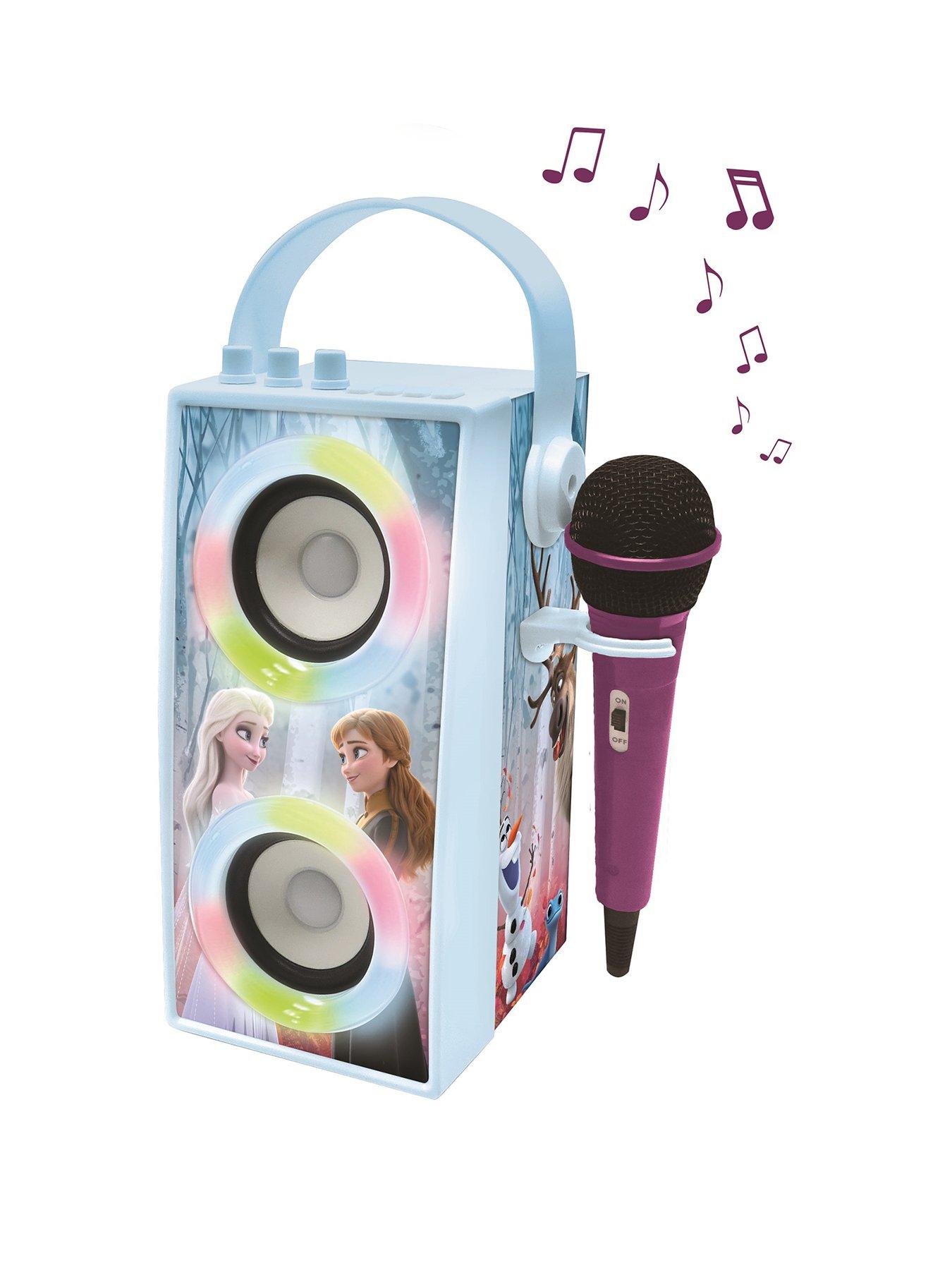 lexibook portable bluetooth speaker with microphone and led lights