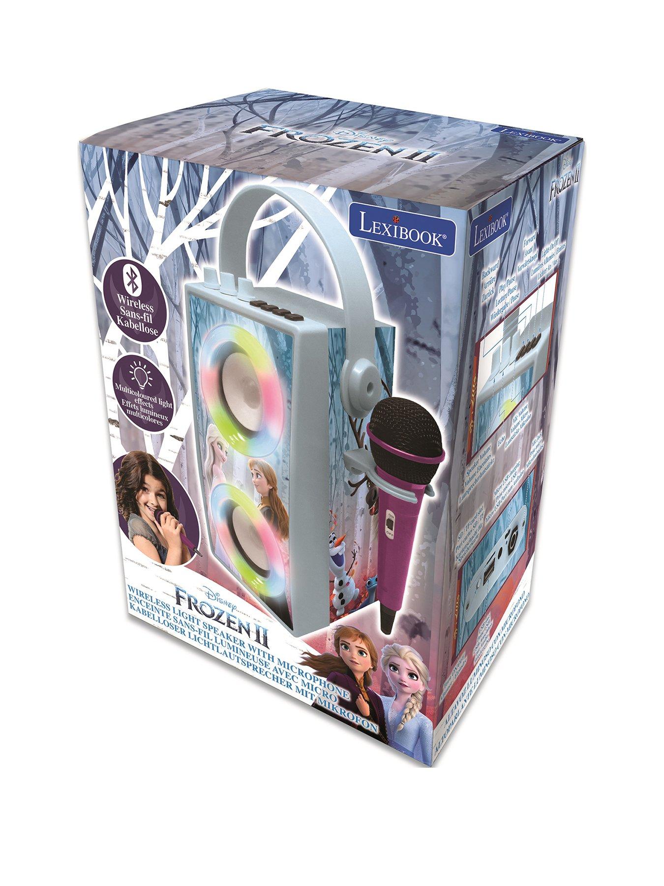 lexibook portable bluetooth speaker with microphone and led lights