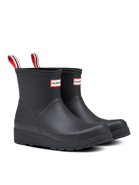 front image of hunter-original-play-boot-short-welly-boots-black