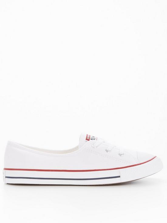 front image of converse-womens-ballet-lace-slip-trainers-white-multi