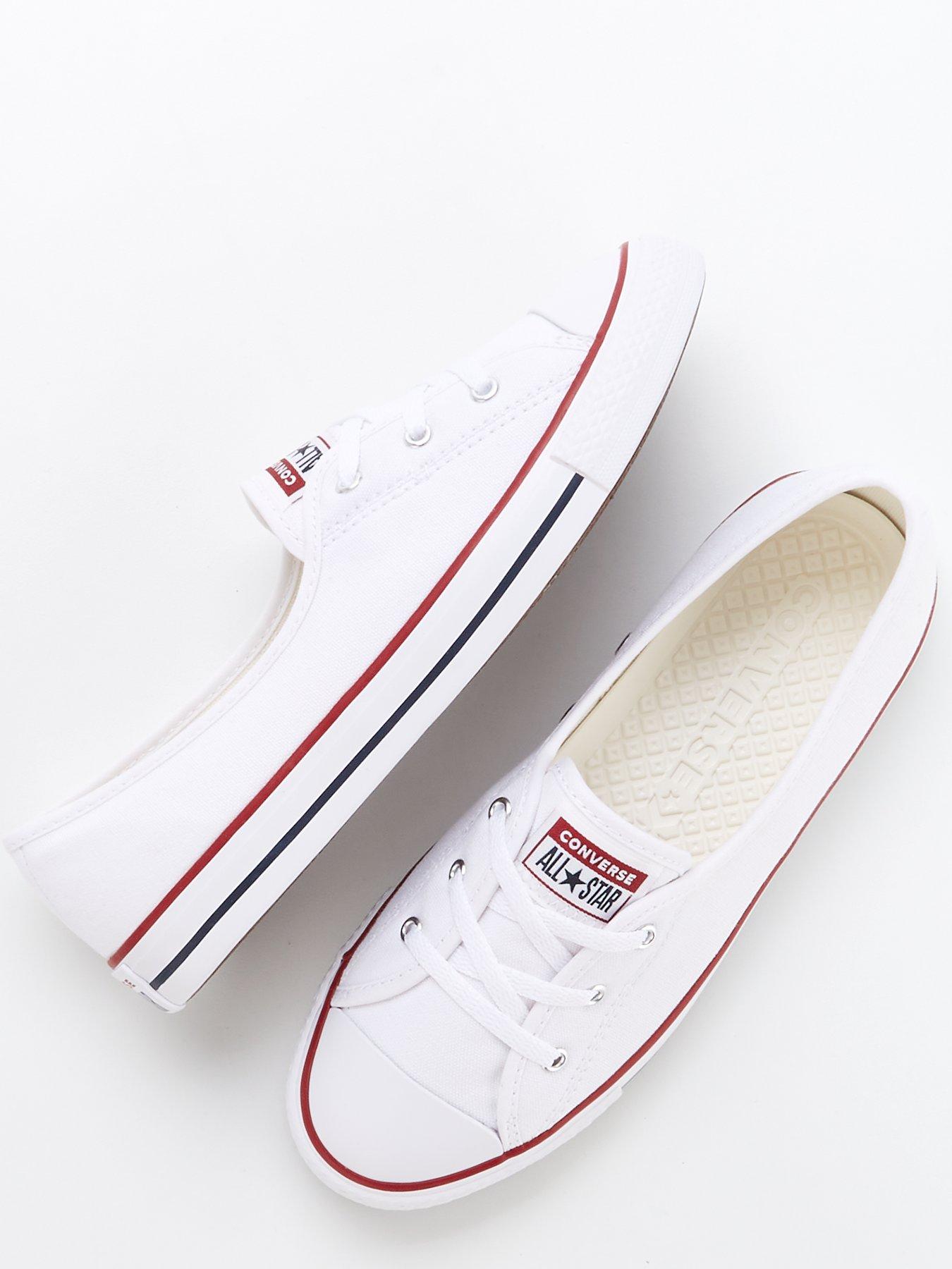 Chuck Taylor All Converse White Ballet Lace Slip Trainers Converse