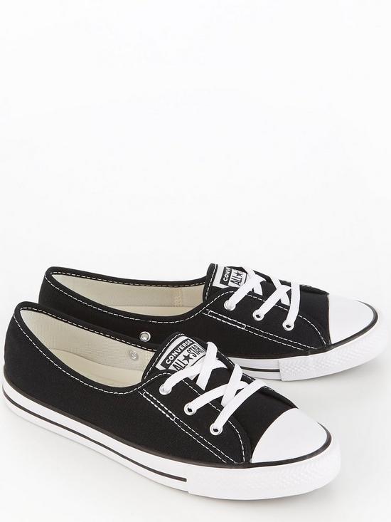 stillFront image of converse-womens-ballet-lace-slip-trainers-blackwhite