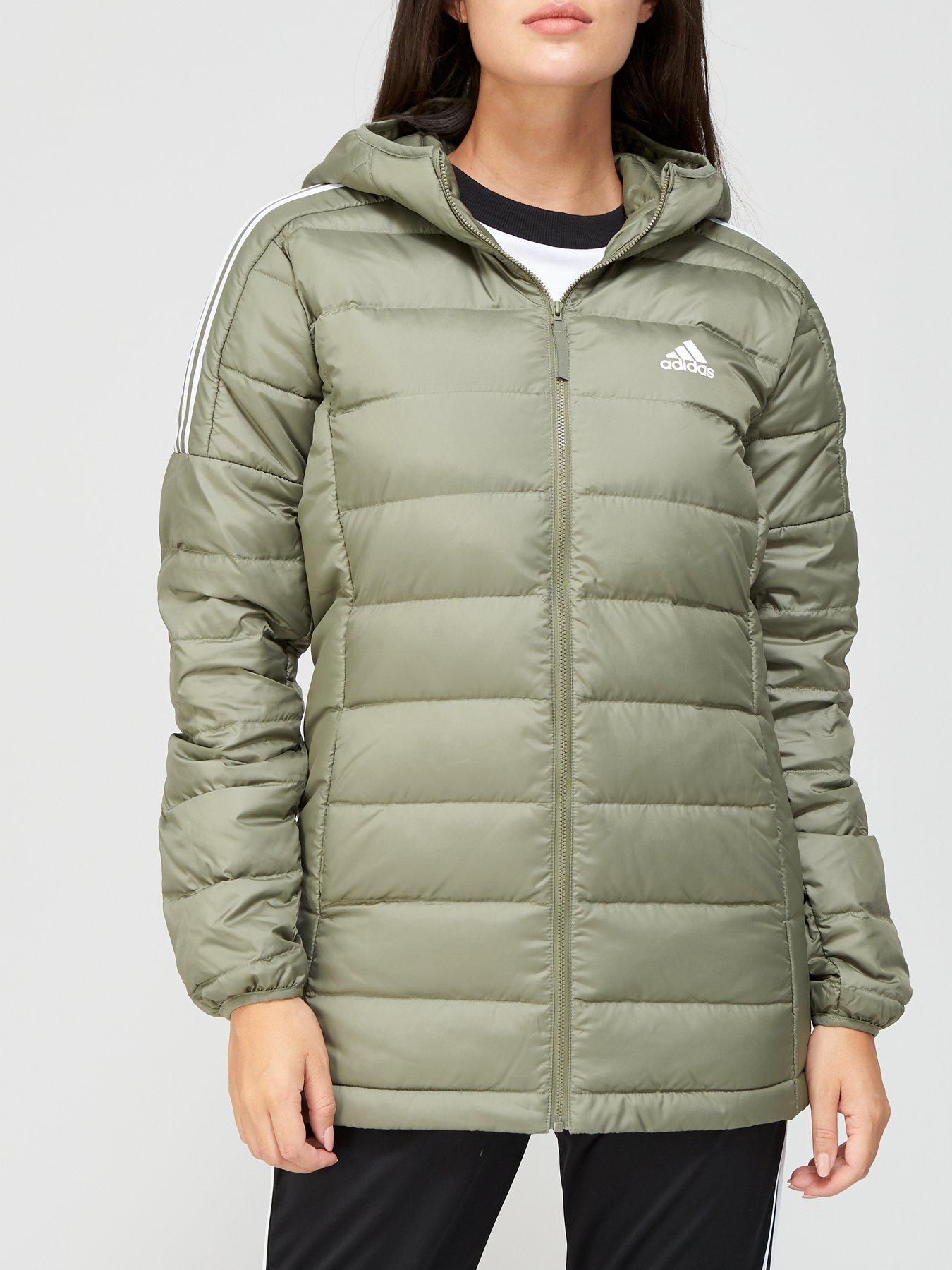 adidas essential down parka jacket green