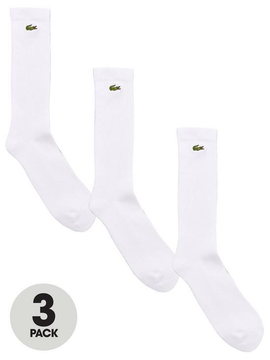 front image of lacoste-sportnbsp3-pack-sock-white