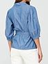  image of v-by-very-cia-wrap-over-soft-denim-top-mid-wash