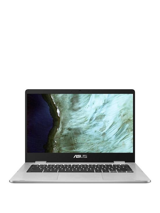 front image of asus-chromebook-c423na-bv0158-14in-hdnbspintel-celeron-4gb-ramnbsp64gb-storagenbspoptional-microsoftnbsp365-family-with-optional-microsoft-365-family-15nbspmonthsnbsp--silver