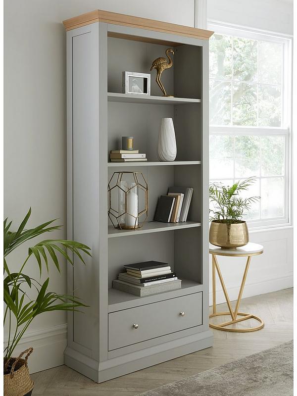 Hanna 1 Drawer Bookcase Grey Oak, Gray Oak Bookcase