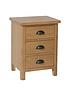  image of k-interiors-shelton-ready-assembled-solid-wood-3-drawer-bedside-chest