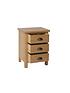  image of k-interiors-shelton-ready-assembled-solid-wood-3-drawer-bedside-chest