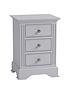  image of k-interiors-sherwood-ready-assembled-solid-wood-3-drawer-bedside-chest