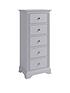  image of k-interiors-sherwood-ready-assembled-solid-wood-5-drawer-tall-boy