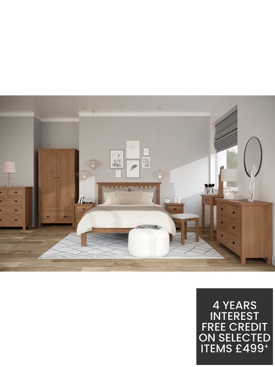 stillFront image of k-interiors-shelton-partnbspassembled-solid-woodnbsp2-door-wardrobe-rustic-oak
