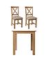  image of k-interiors-shelton-part-assembled-solid-woodnbspdining-table-2-chairs