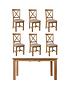  image of k-interiors-shelton-part-assembled-solid-wood-160-200-cmnbspextending-dining-tablenbspnbsp6-chairs