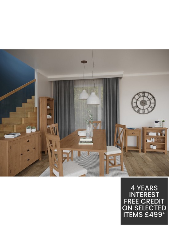 stillFront image of k-interiors-shelton-part-assembled-solid-wood-160-200-cmnbspextending-dining-tablenbspnbsp6-chairs