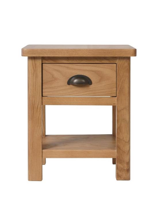 front image of k-interiors-shelton-ready-assembled-solid-wood-1-drawer-lamp-table