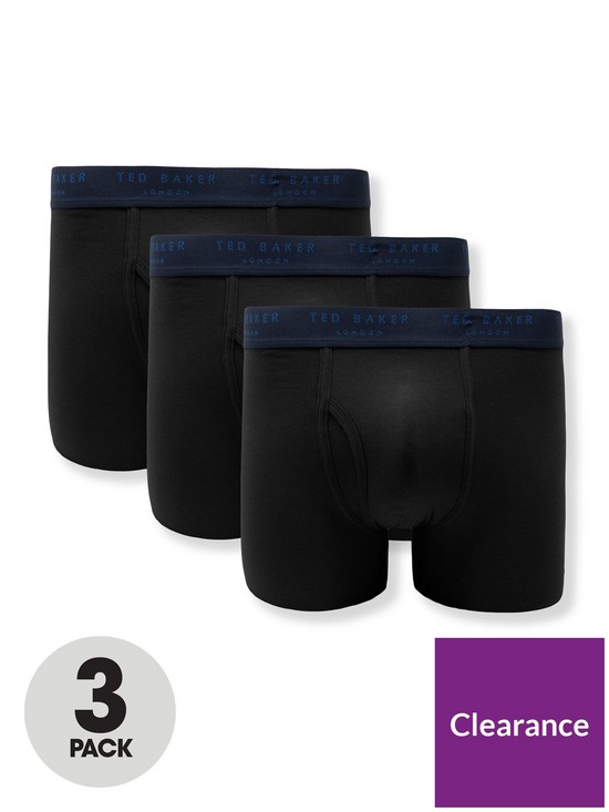 front image of ted-baker-3-pack-boxer-briefs-black
