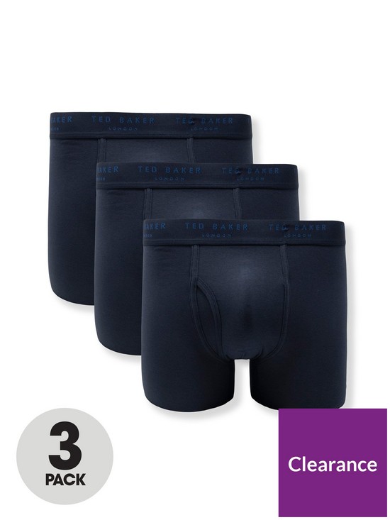front image of ted-baker-3-pack-boxer-briefs-navy