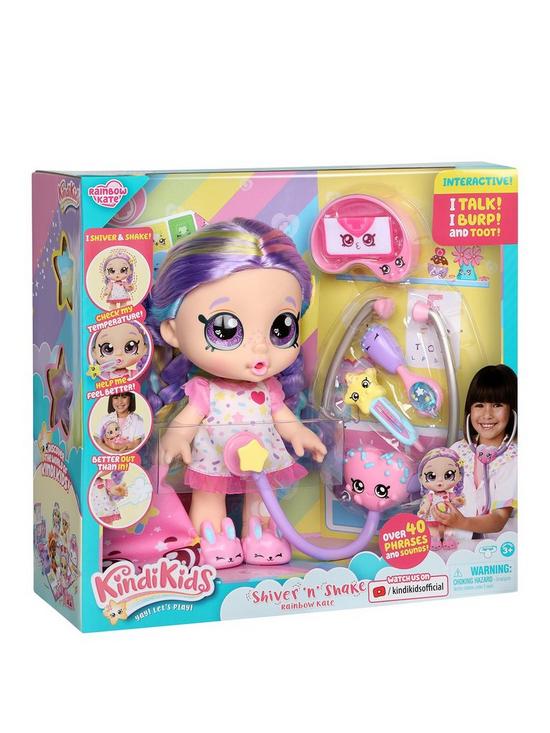 stillFront image of kindi-kids-hospital-corner-shiver-n-shake-rainbow-kate-electronic-10-inch-doll-and-6-shopkin-accessories