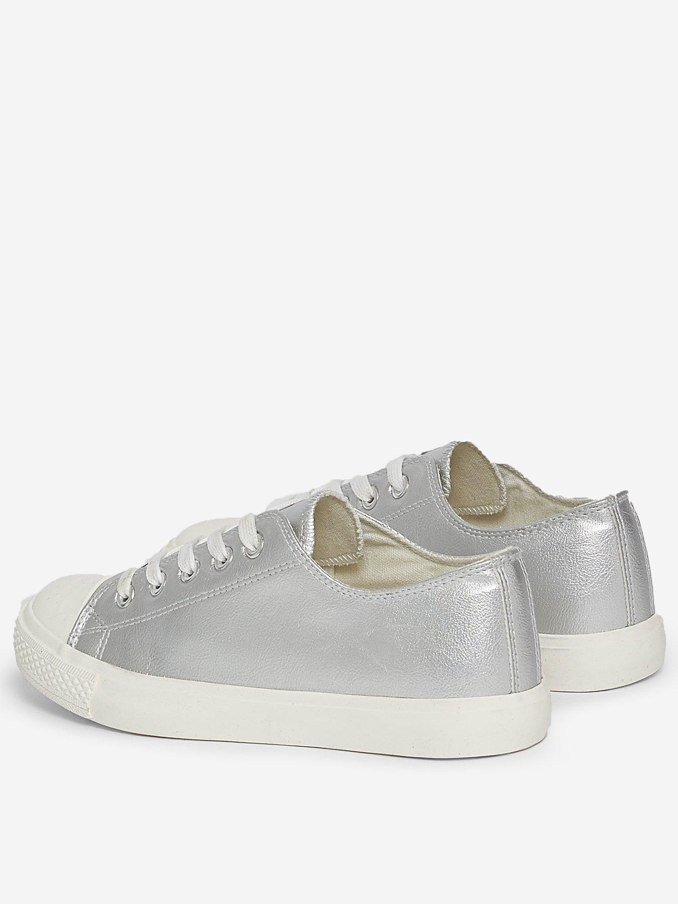 wide fit silver trainers