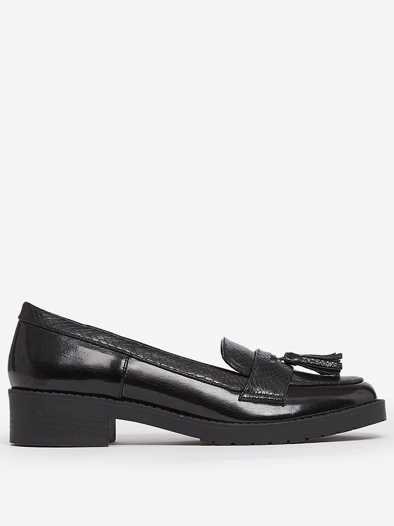 black wide flats