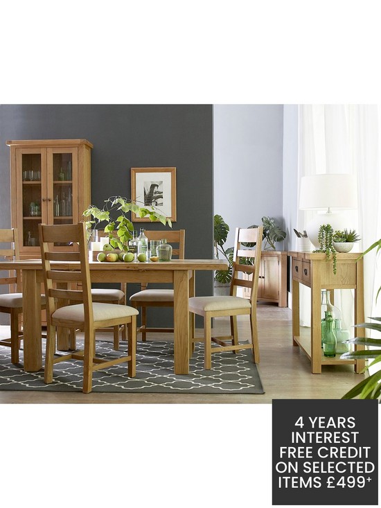 stillFront image of k-interiors-alana-part-assembled-solid-wood-170-220-cm-extending-dining-table-nbsp6-fabric-chairs