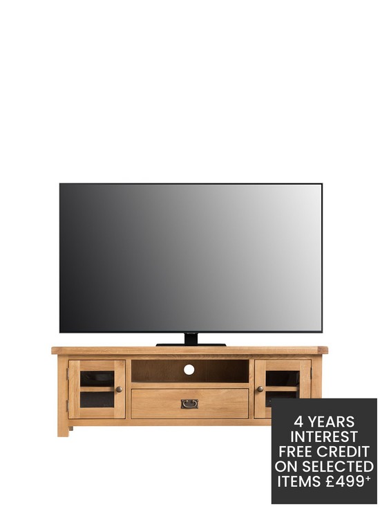 front image of k-interiors-alana-ready-assembled-solid-wood-large-tv-unit-fits-up-to-70-inch-tv