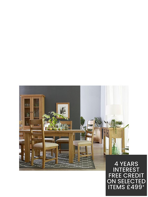 K Interiors Alana Part Assembled Solid, Dining Room Table And Chairs Interest Free Credit